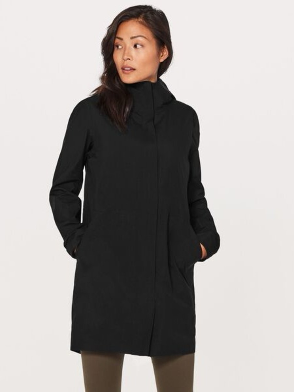 Lululemon Rain Haven Black Raincoat Parka- PTP 22 inch Size medium